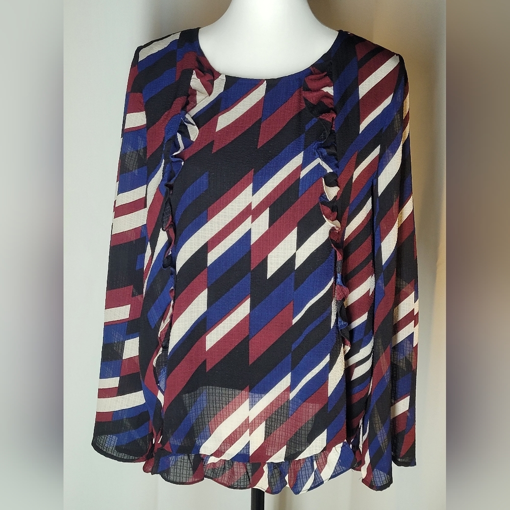 Entro Blouse with Ruffle accents Size M